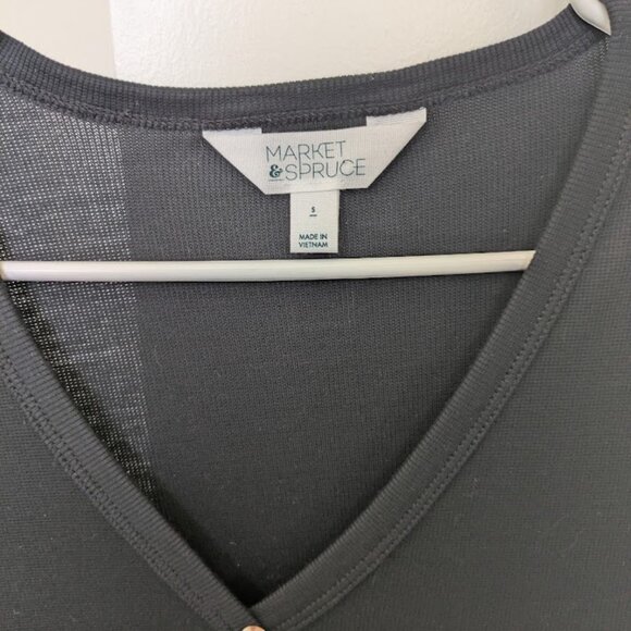 Market and Spruce womens green ribbed button front short sleeve top size S - Picture 2 of 3